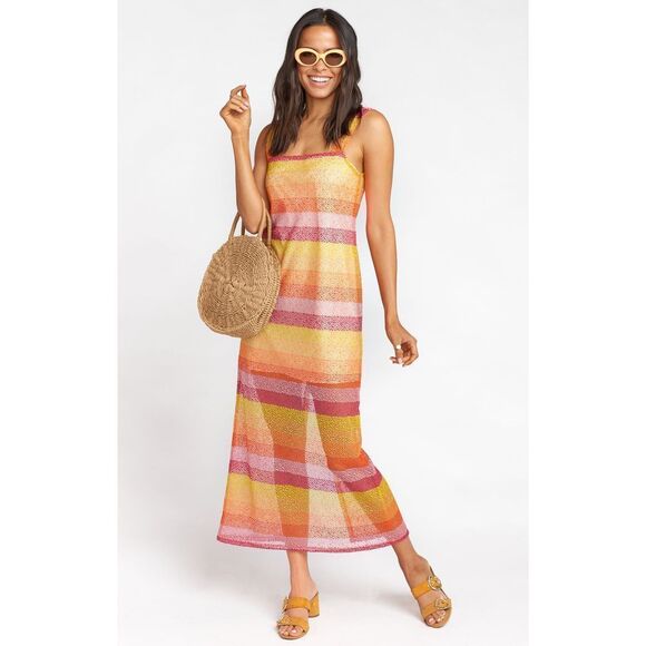 Show Me Your MuMu Harlowe Sunset Fiesta Stripes Maxi Dress L - Picture 1 of 6